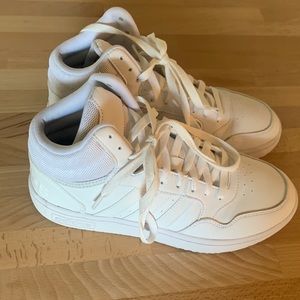 Adidas Womens’ Hoops 3.0 Leather White Sneakers